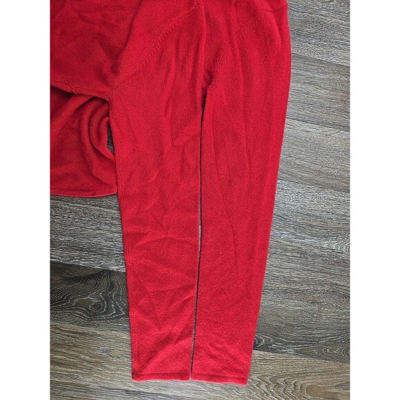 Definite View Red Cashmere Sweater Pullover Women M Asymmetrical Button Placket - Picture 6 of 8